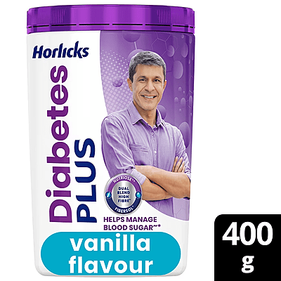 Horlicks Diabetes Plus Vanilla Flavour Powder, 400GM
