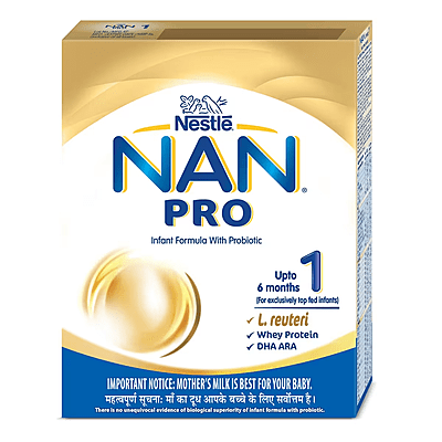 Nestle Nan Pro Infant Formula Stage 1 (Upto 6 months) Powder, 400GM Refill Pack