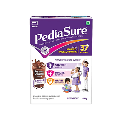 Pediasure Premium Chocolate Flavour Nutrition Drink Powder, 400GM Refill Pack