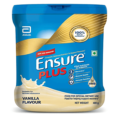 Ensure Plus Vanilla Flavour Powder, 400 gm Jar